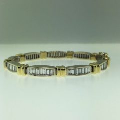 Baguette Cut Diamond Tennis Bracelet #16041